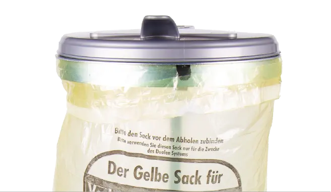 Recycling sacks with the Blue Angel label