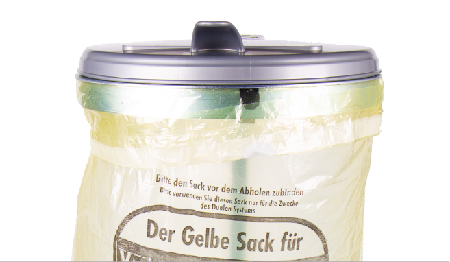 Gelbe Säcke und andere Wertstoffsäcke mit Blauem Engel